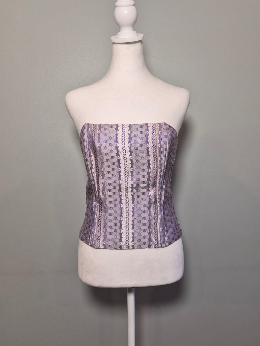 Gunne Sax Vintage Y2K Metallic Iridescent Lilac Twee Fairycore Whimsy Ren Corset